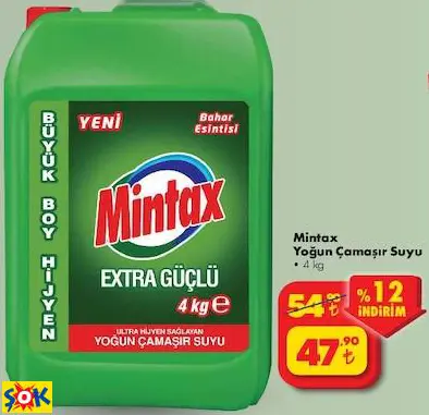 MİNTAX YOĞUN ÇAMAŞIR SUYU